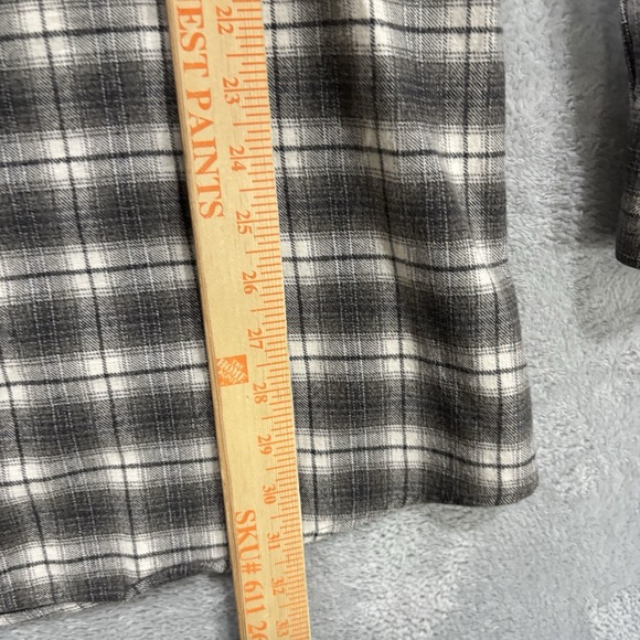 Woolrich Button Shirt Flannel Men's Large Plaid Gray Workwear Vintage - Picture 5 of 7